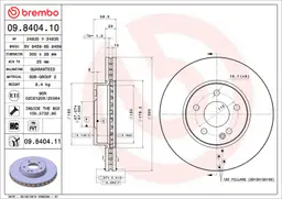 Mercedes Vito Serisi W447 200 CDI Ön Fren Diski Havalandırmalı | BREMBO 09840410