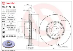 BMW 5 Serisi E60 530 d Ön Fren Diski Havalandırmalı | BREMBO 09917211