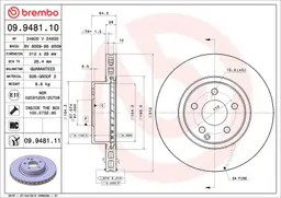Mercedes CLS Serisi W219 CLS 320 CDI Ön Fren Diski Havalandırmalı | BREMBO 09948111