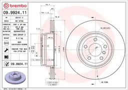 BMW X5 Serisi E70 3.0 d Arka Fren Diski Havalandırmalı | BREMBO 09992411