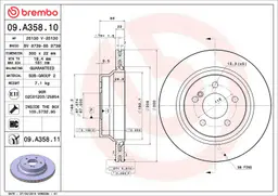 Mercedes E Serisi W211 E 200 Kompressor Arka Fren Diski Havalandırmalı | BREMBO 09A35811