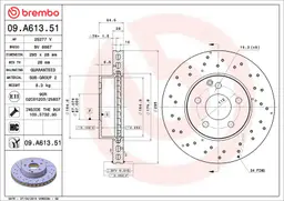 Mercedes C Serisi W204 C 200 CGI Ön Fren Diski Havalandırmalı | BREMBO 09A61351