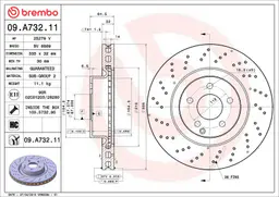 Mercedes S Serisi W221 S 250 CDI Ön Fren Diski Havalandırmalı | BREMBO 09A73211