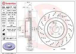 Mercedes S Serisi W221 S 350 CDI Ön Fren Diski Havalandırmalı | BREMBO 09A81711