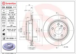 BMW 3 Serisi F30 316 d Arka Fren Diski Havalandırmalı | BREMBO 09B33811