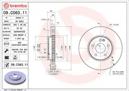 Mercedes Vito Serisi W447 eVITO Ön Fren Diski Havalandırmalı | BREMBO 09C06311