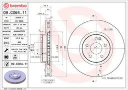 Mercedes Vito Serisi W447 200 CDI Ön Fren Diski Havalandırmalı | BREMBO 09C06411
