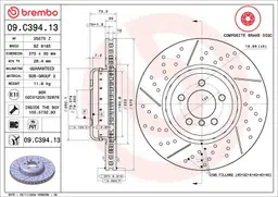 BMW 1 Serisi F20 114 d Ön Fren Diski Havalandırmalı | BREMBO 09C39413