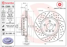 BMW 3 Serisi F30 316 d Arka Fren Diski Havalandırmalı | BREMBO 09C39513