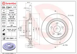 Mercedes S Serisi W221 S 300 Arka Fren Diski Havalandırmalı | BREMBO 09C94111