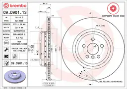 BMW 5 Serisi F90 540 d Mild-Hybrid xDrive Arka Fren Diski Havalandırmalı | BREMBO 09D90113