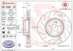 Mercedes S Serisi W222 S 350 BlueTEC / d Ön Fren Diski Havalandırmalı | BREMBO 09F29113