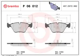 BMW 5 Serisi E34 518 g Ön Fren Balatası | BREMBO P06012