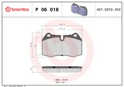 BMW 7 Serisi E38 735 i, iL Ön Fren Balatası | BREMBO P06018