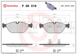 Mercedes CLK Serisi W208 CLK 430 Ön Fren Balatası | BREMBO P06019