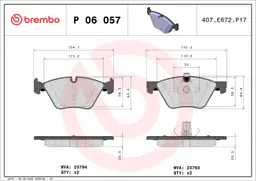 BMW 5 Serisi E60 525 d Ön Fren Balatası | BREMBO P06057