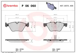 BMW 5 Serisi F10 518 d Ön Fren Balatası | BREMBO P06060