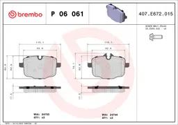 BMW 5 Serisi F10 535 d xDrive Arka Fren Balatası | BREMBO P06061