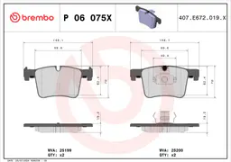 BMW 2 Serisi F22 220 i Ön Fren Balatası Xtra | BREMBO P06075X