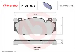 BMW 5 Serisi F10 M5 Ön Fren Balatası | BREMBO P06079