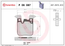 BMW 1 Serisi F20 114 d Arka Fren Balatası | BREMBO P06087