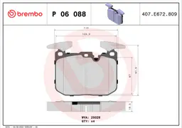 BMW 1 Serisi F20 M 135 i Ön Fren Balatası | BREMBO P06088