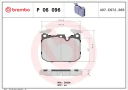 BMW 1 Serisi F20 116 d Ön Fren Balatası | BREMBO P06096