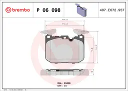 BMW X2 Serisi F39 M35 i Ön Fren Balatası | BREMBO P06098