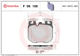 BMW 3 Serisi G20 316 d Ön Fren Balatası | BREMBO P06106