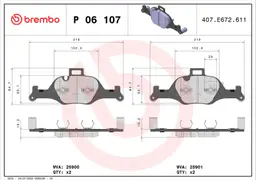 BMW 5 Serisi F90 525 d Ön Fren Balatası | BREMBO P06107