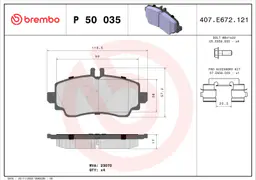Mercedes A Serisi W168 A 140 Ön Fren Balatası | BREMBO P50035