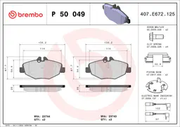 Mercedes E Serisi W211 E 200 Kompressor Ön Fren Balatası | BREMBO P50049