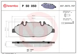 Mercedes Vito Serisi W639 109 CDI Ön Fren Balatası | BREMBO P50050