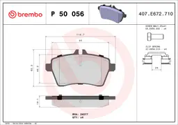 Mercedes B Serisi W245 B 180 Ön Fren Balatası | BREMBO P50056