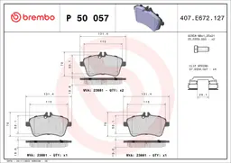 Mercedes B Serisi W245 B 200 TURBO Ön Fren Balatası | BREMBO P50057