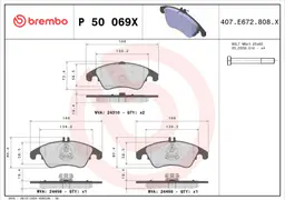 Mercedes C Serisi W204 C 280 Ön Fren Balatası Xtra | BREMBO P50069X
