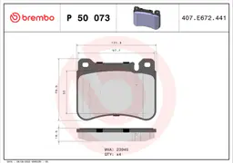 Mercedes CLK Serisi W209 CLK 220 CDI Ön Fren Balatası | BREMBO P50073