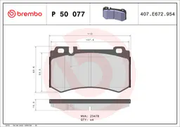 Mercedes S Serisi W220 S 500 4-matic Arka Fren Balatası | BREMBO P50077