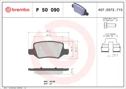 Mercedes B Serisi W245 B 160 Arka Fren Balatası | BREMBO P50090