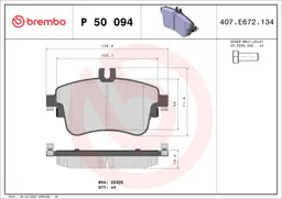 Mercedes A Serisi W176 A 200 Ön Fren Balatası | BREMBO P50094