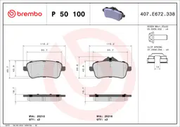 Mercedes GL Serisi W166 250 d Arka Fren Balatası | BREMBO P50100