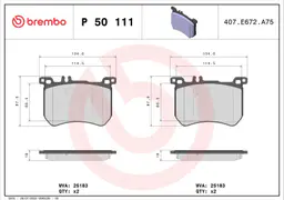 Mercedes S Serisi W222 S 350 d Ön Fren Balatası | BREMBO P50111