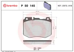 Mercedes GLC Serisi X253 220 d 4-matic Ön Fren Balatası | BREMBO P50145