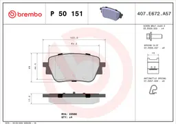 Mercedes A Serisi W177 AMG A 45 S 4-matic+ Arka Fren Balatası | BREMBO P50151