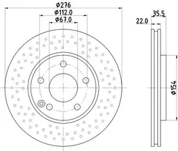 Mercedes A Serisi W168 Fren Diski Havalı Ön | HELLA 8DD 355 110-211