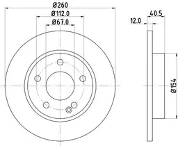 Mercedes A Serisi W168 Fren Diski Havasız Arka | HELLA 8DD 355 105-971
