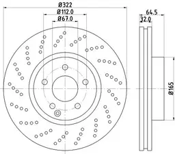 Mercedes E Serisi W212 Fren Diski Havalı Ön | HELLA 8DD 355 114-231
