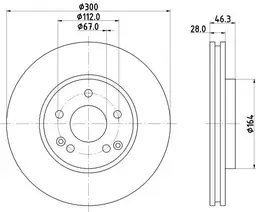 Mercedes E Serisi W210 Fren Diski Havalı Ön | HELLA 8DD 355 107-501
