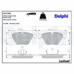 BMW 5 Serisi E60 2001-2010 Fren Balatası Ön | DELPHI LP1794