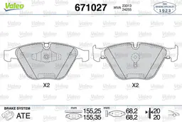 BMW 3 Serisi E90 2004-2012 Fren Balatası Ön | VALEO 671027